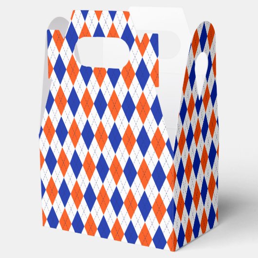 Oranje en blauwe diamanten argyle bedankdoosjes (Geopend)