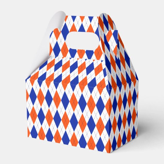 Oranje en blauwe diamanten argyle bedankdoosjes (Voorkant Zijde)