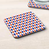 Oranje en blauwe diamanten argyle bier onderzetter (Linkerzijde)