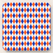 Oranje en blauwe diamanten argyle bier onderzetter (Voorkant)