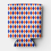 Oranje en blauwe diamanten argyle blikjeskoeler (Voorkant)