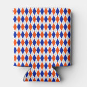 Oranje en blauwe diamanten argyle blikjeskoeler (Achterkant)