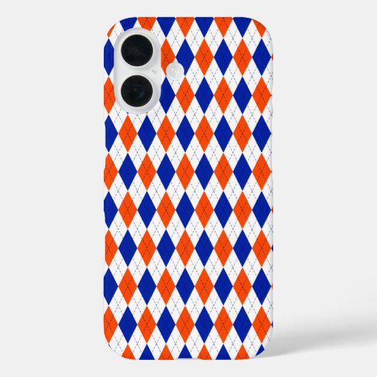 Oranje en blauwe diamanten argyle Case-Mate iPhone case (Achterkant)