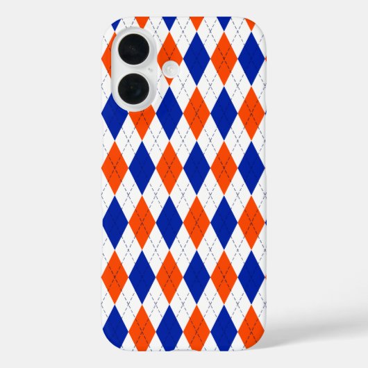 Oranje en blauwe diamanten argyle Case-Mate iPhone case (Achterkant)