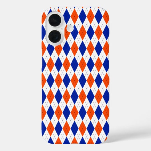 Oranje en blauwe diamanten argyle Case-Mate iPhone case (Achterkant)