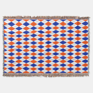 Oranje en blauwe diamanten argyle deken