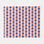 Oranje en blauwe diamanten argyle fleece deken (Voorkant (Horizontaal))