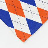 Oranje en blauwe diamanten argyle fleece deken (Hoek)