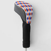 Oranje en blauwe diamanten argyle golfheadcover (Schuin)