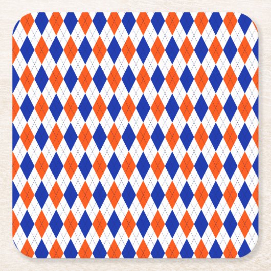 Oranje en blauwe diamanten argyle kartonnen onderzetters (Voorkant)