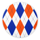 Oranje en blauwe diamanten argyle keramische knop (Voorkant)
