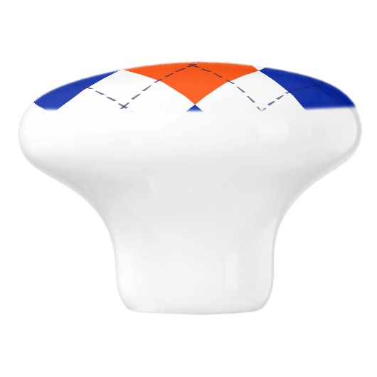 Oranje en blauwe diamanten argyle keramische knop (Zijkant)