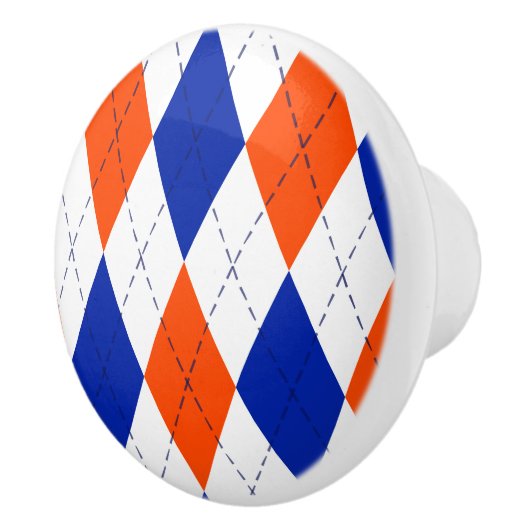 Oranje en blauwe diamanten argyle keramische knop (Rechts)