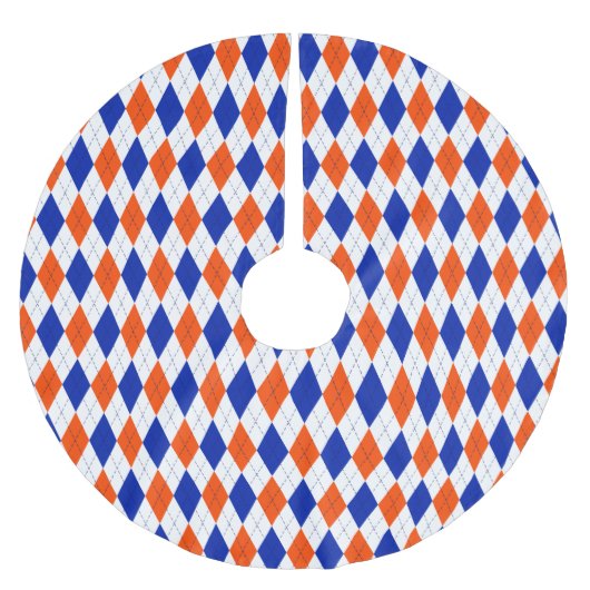 Oranje en blauwe diamanten argyle kerstboom rok (Voorkant)