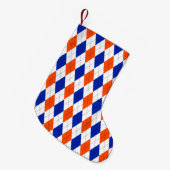 Oranje en blauwe diamanten argyle kleine kerstsok (Voorkant (Hangend))