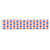 Oranje en blauwe diamanten argyle korte tafelloper (Horizontaal)
