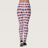 Oranje en blauwe diamanten argyle leggings (Achterkant)