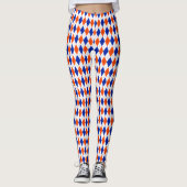 Oranje en blauwe diamanten argyle leggings (Voorkant)