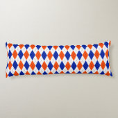 Oranje en blauwe diamanten argyle lichaamskussen (Achterkant)