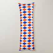Oranje en blauwe diamanten argyle lichaamskussen (Achterkant (Verticaal))