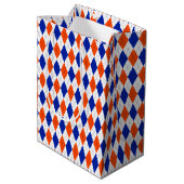 Oranje en blauwe diamanten argyle medium cadeauzakje (Achterkant Gekanteld)