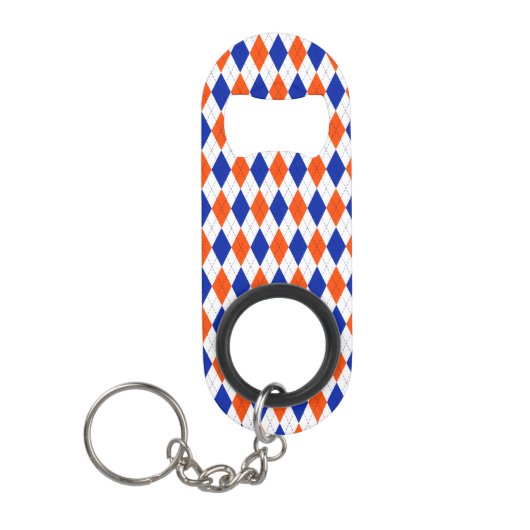 Oranje en blauwe diamanten argyle mini flessenopener (Voorkant)