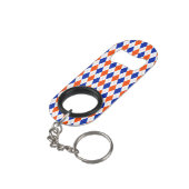 Oranje en blauwe diamanten argyle mini flessenopener (Achterkant Gekanteld)
