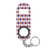 Oranje en blauwe diamanten argyle mini flessenopener (Achterkant)