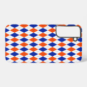 Oranje en blauwe diamanten argyle samsung galaxy hoesje (Achterkant horizontaal)