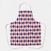 Oranje en blauwe diamanten argyle schort (Voorkant)
