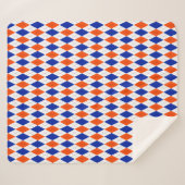 Oranje en blauwe diamanten argyle sherpa deken (Voorkant (horizontaal))