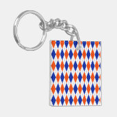 Oranje en blauwe diamanten argyle sleutelhanger (Voorkant Links)