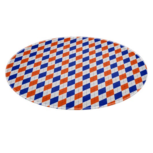 Oranje en blauwe diamanten argyle snijplank (Hoek)
