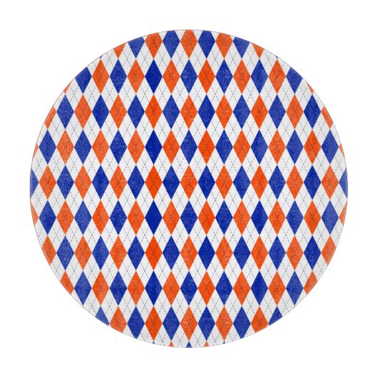 Oranje en blauwe diamanten argyle snijplank (Voorkant)