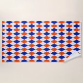Oranje en blauwe diamanten argyle strandlaken (Voorkant)