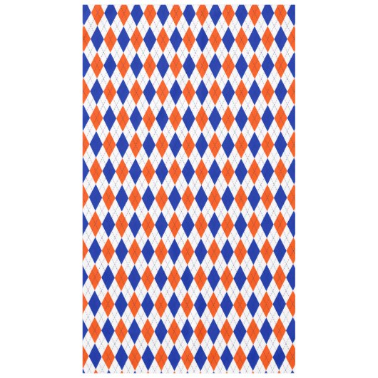 Oranje en blauwe diamanten argyle tafelkleed (Voorkant)