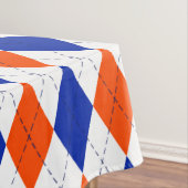 Oranje en blauwe diamanten argyle tafelkleed (Voorbeeld)