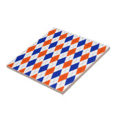Oranje en blauwe diamanten argyle tegeltje (Zijkant)