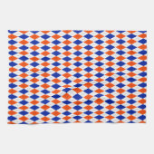 Oranje en blauwe diamanten argyle theedoek (Horizontaal)