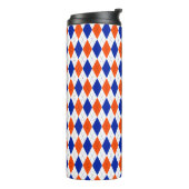 Oranje en blauwe diamanten argyle thermosbeker (Gedraaid links)