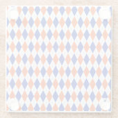 Oranje en blauwe diamanten Arylge Glazen Onderzetter (Achterkant)