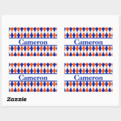 Oranje en Blauwe Diamond Argyle Naam Sticker (Vel)