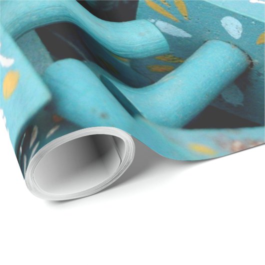 Oranje en blauwe Dreidels Cadeaupapier (Rol Hoek)