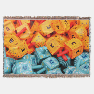 Oranje en blauwe Dreidels Deken