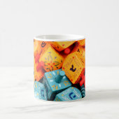 Oranje en blauwe Dreidels Koffiemok (Center)