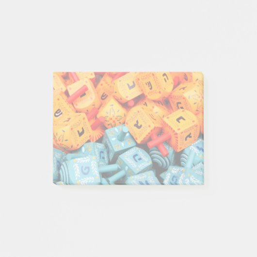 Oranje en blauwe Dreidels Post-it® Notes (Voorkant)