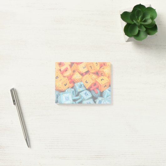 Oranje en blauwe Dreidels Post-it® Notes (Kantoor)