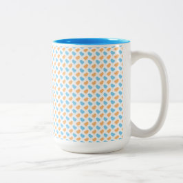ORANJE EN BLAUWE EENVOUDIGE KUIKENS TWEEKLEURIGE KOFFIEMOK