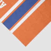 Oranje en blauwe gepersonaliseerde sport Jersey Tissuepapier (Detail)