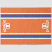 Oranje en blauwe gepersonaliseerde sport Jersey Tissuepapier (Voorkant)